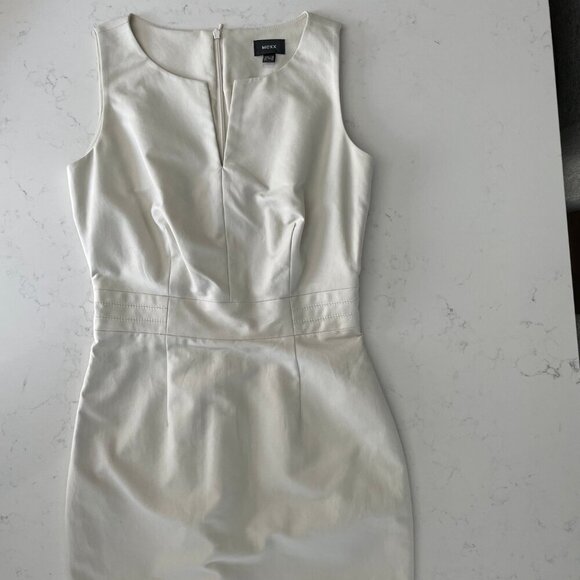 Mexx Neutral Sleeveless Lined Cotton Fitted Sheath Dress Cream Sz 34 NWT - Picture 12 of 16